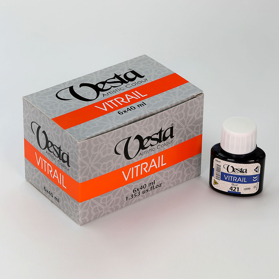 Vitrail Colour Box 6x40ml & 6 Dropper (6 Same Colours)