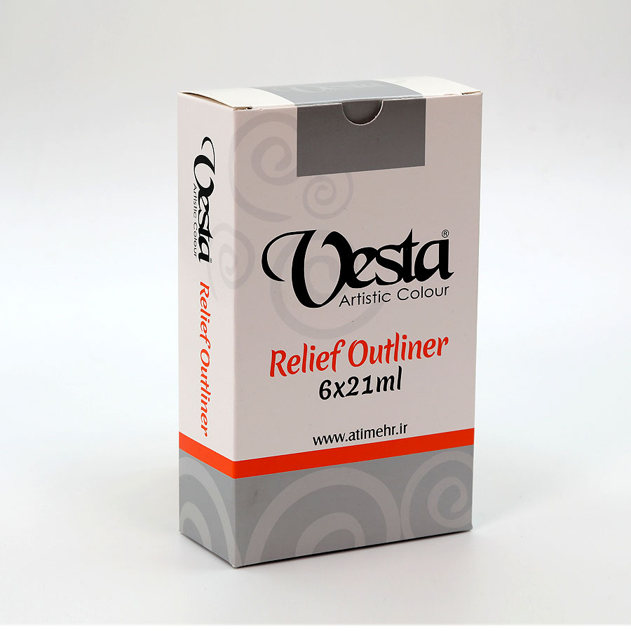 Outliner Colour Vacume Box 6x21ml. (6 Same Colours)